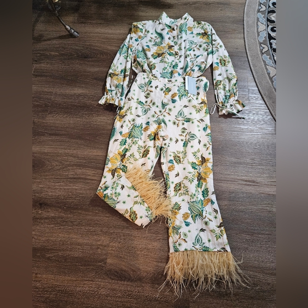 NWT Antonio Melanie Floral Pants  Matching Set Sz L - Picture 10 of 15